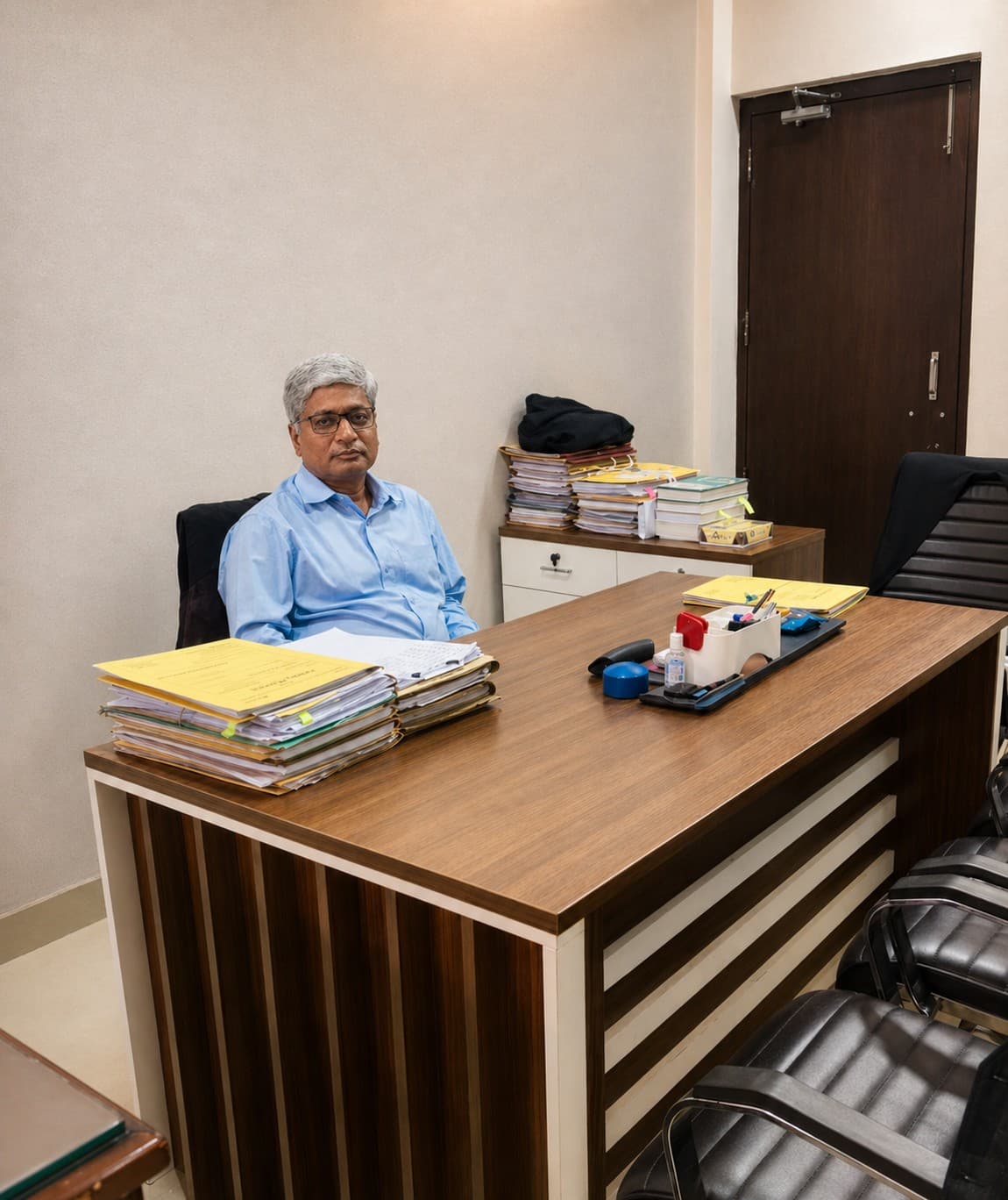Advocate Onkar Pandey in his chamber at Allahabad High Court Lucknow Bench